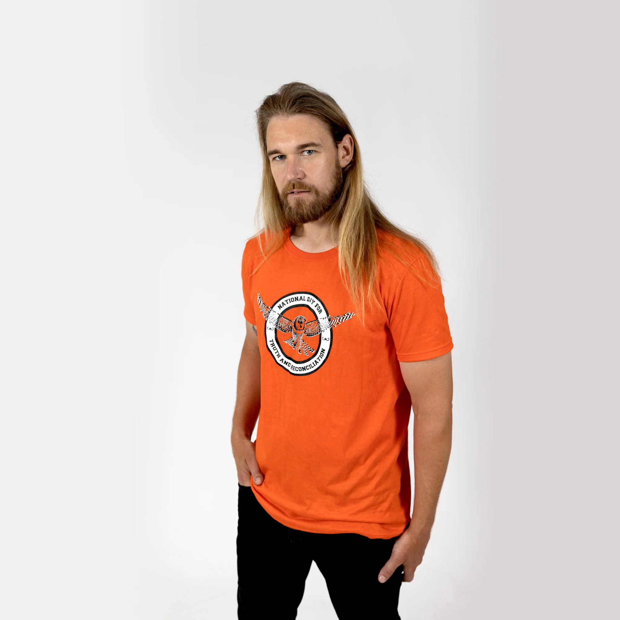 Muin X Stanfield's Adult Orange T-Shirt - NATIONAL DAY FOR TRUTH AND RECONCILIATION "OWL" - Image 4